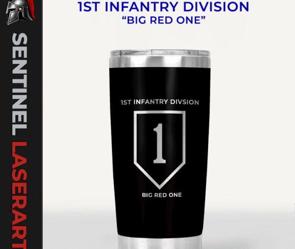 1st Infantry Division 20oz Travel Mug — "The Big Red One"