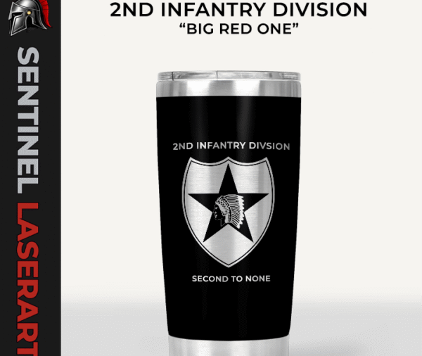 2nd Infantry Division 20oz Travel Mug — "Indianhead"
