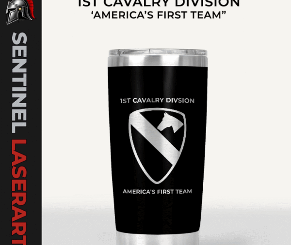 1st Cavalry Division 20oz Travel Mug — "The First Team"
