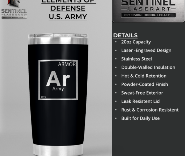 Army Elements Of Defense Tumbler | Sentinel LaserArt