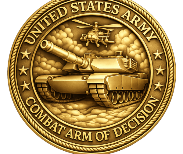 Combat Arm of Decision U.S. Army Challenge Coin - Antique Brass