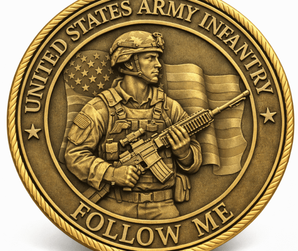 Engraved US Army Infantry Challenge Coins