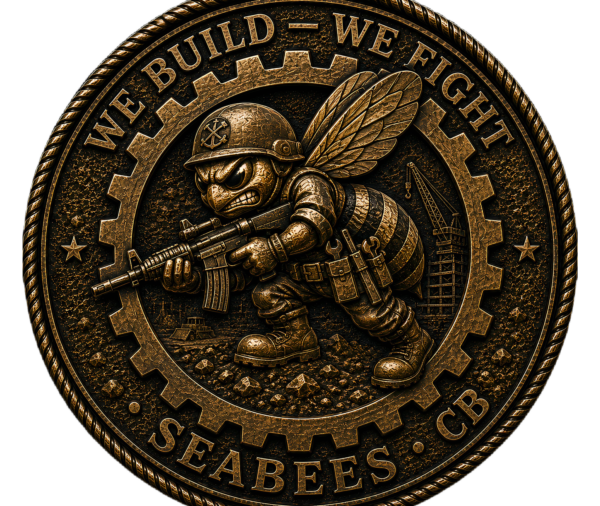 Seabees Challenge Coin — US Navy CB Laser Engraved Collectible