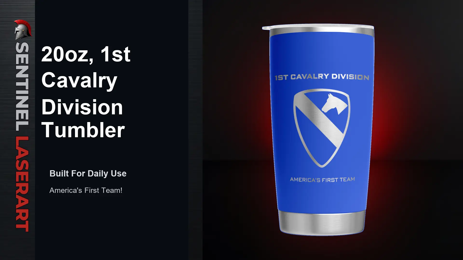 1st Cavalry Division 20oz Travel Mug — "The First Team" - Image 7