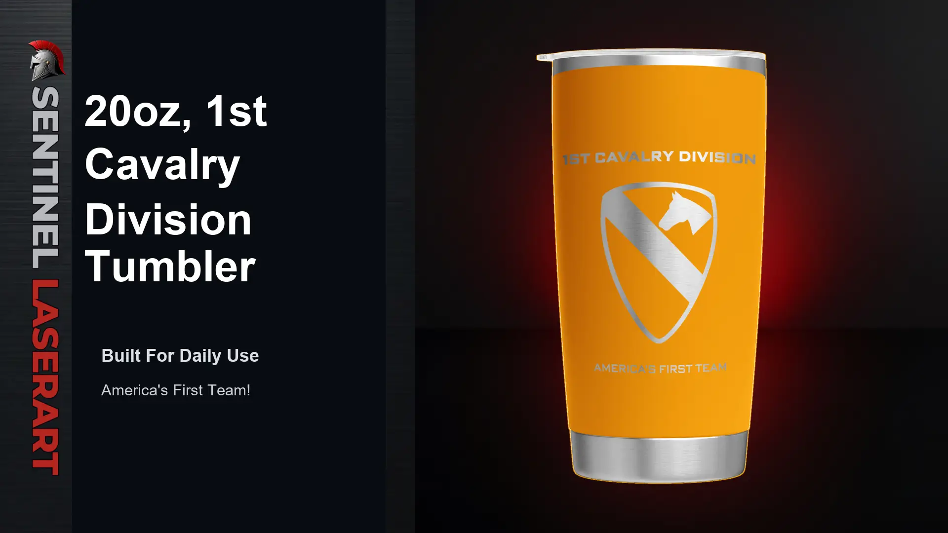 1st Cavalry Division 20oz Travel Mug — "The First Team" - Image 6