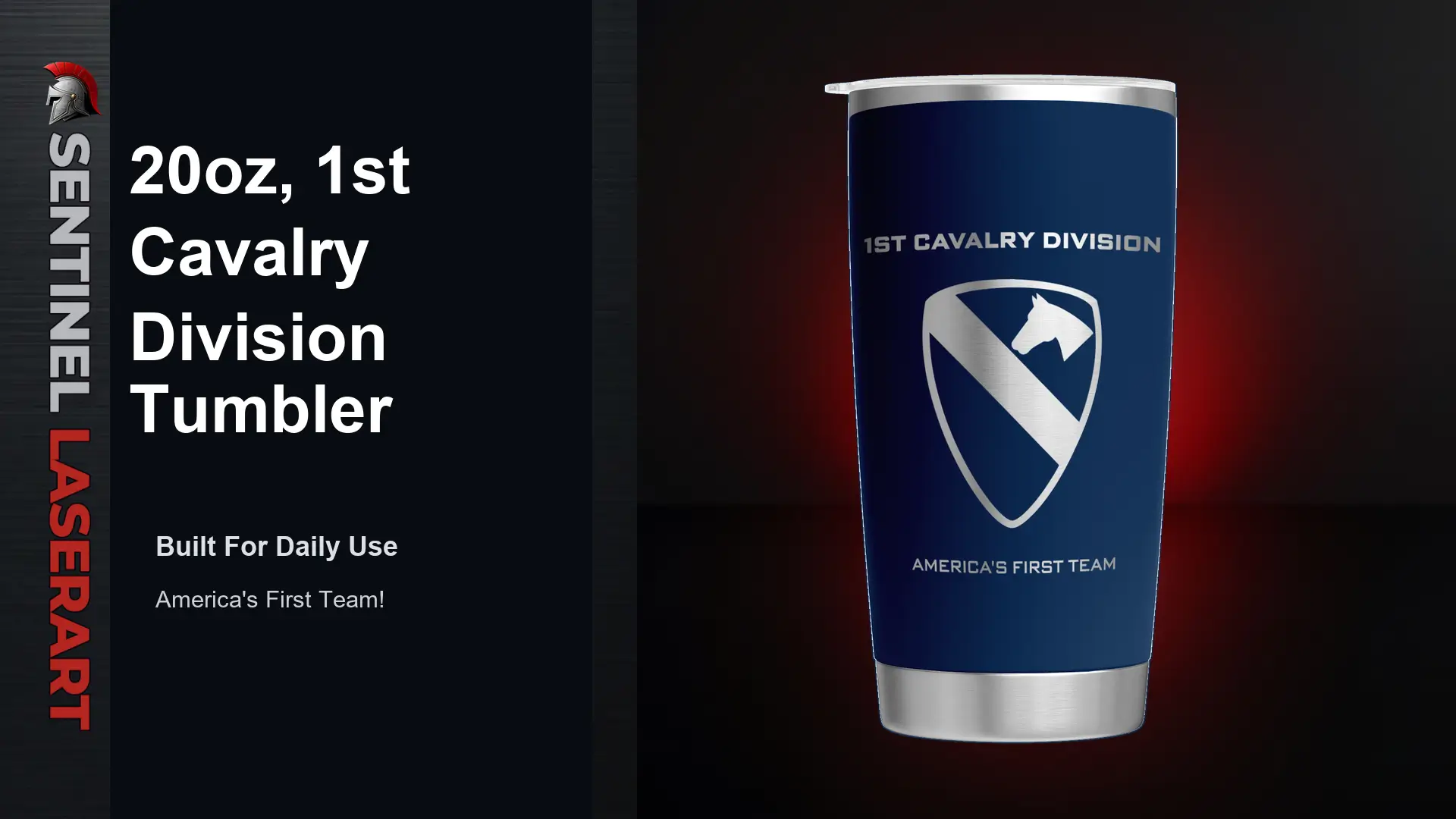 1st Cavalry Division 20oz Travel Mug — "The First Team" - Image 5