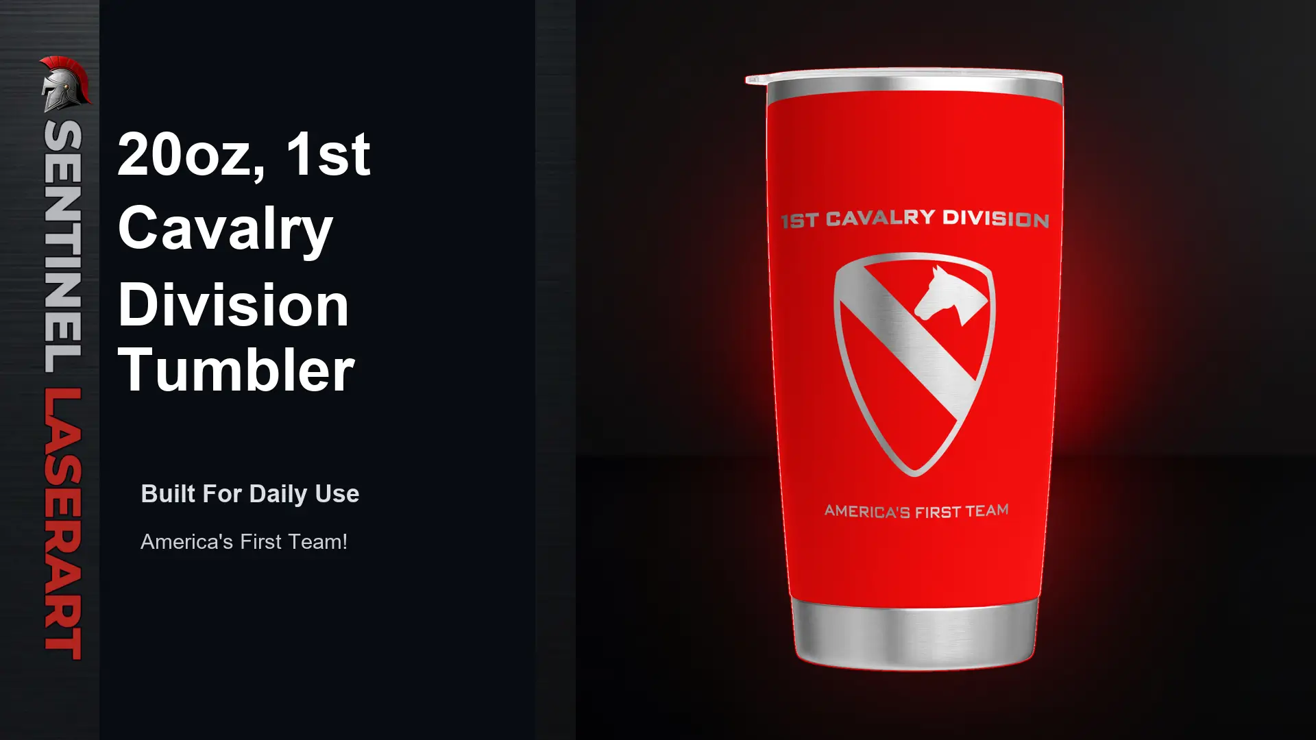 1st Cavalry Division 20oz Travel Mug — "The First Team" - Image 4