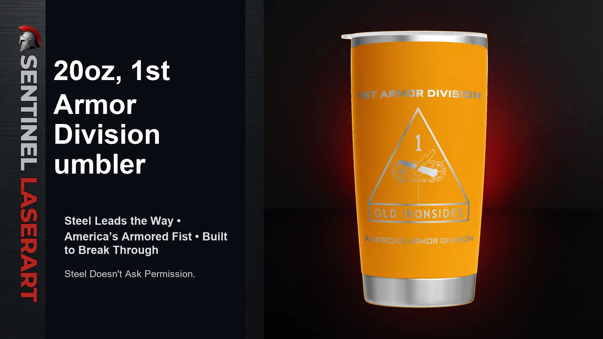 1st Armored Division 20oz Travel Mug - Image 2