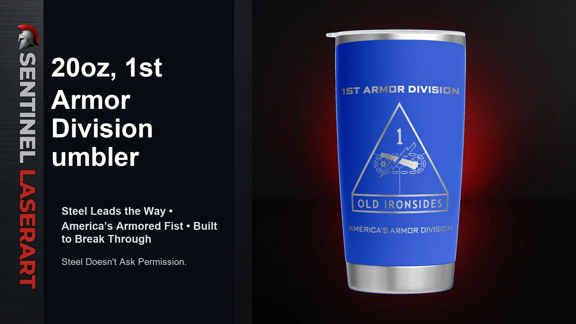1st Armored Division 20oz Travel Mug - Image 3