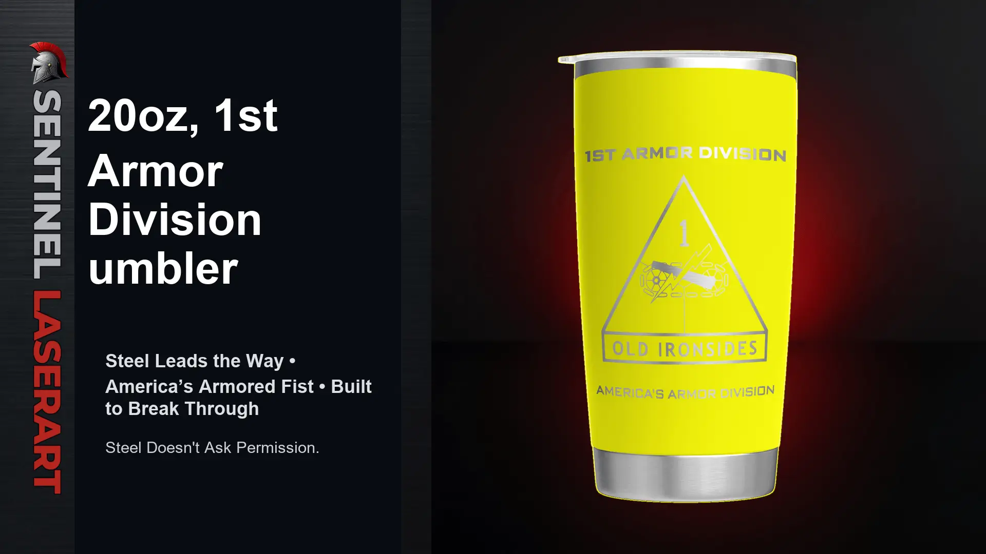 1st Armored Division 20oz Travel Mug - Image 4