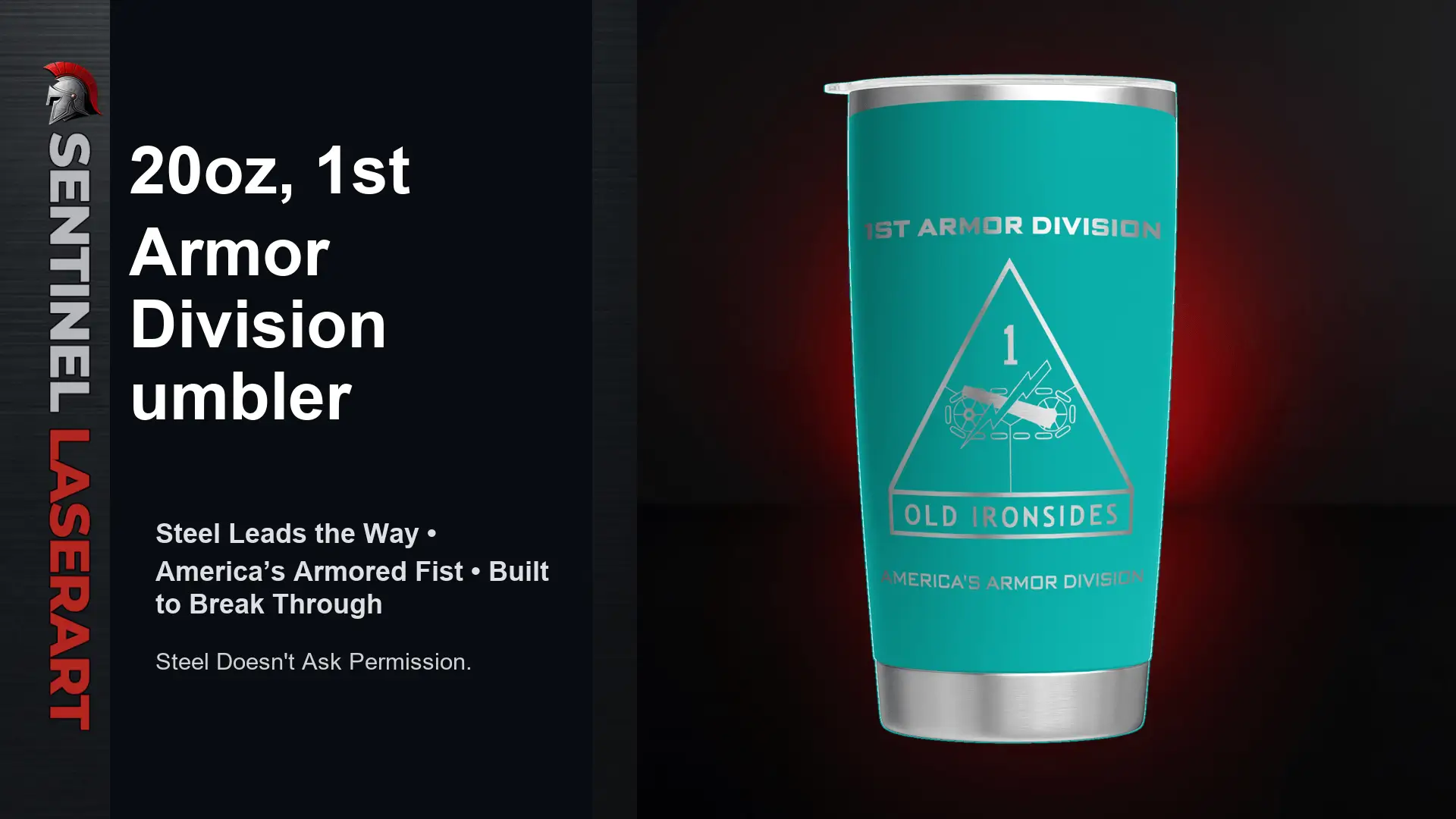 1st Armored Division 20oz Travel Mug - Image 7