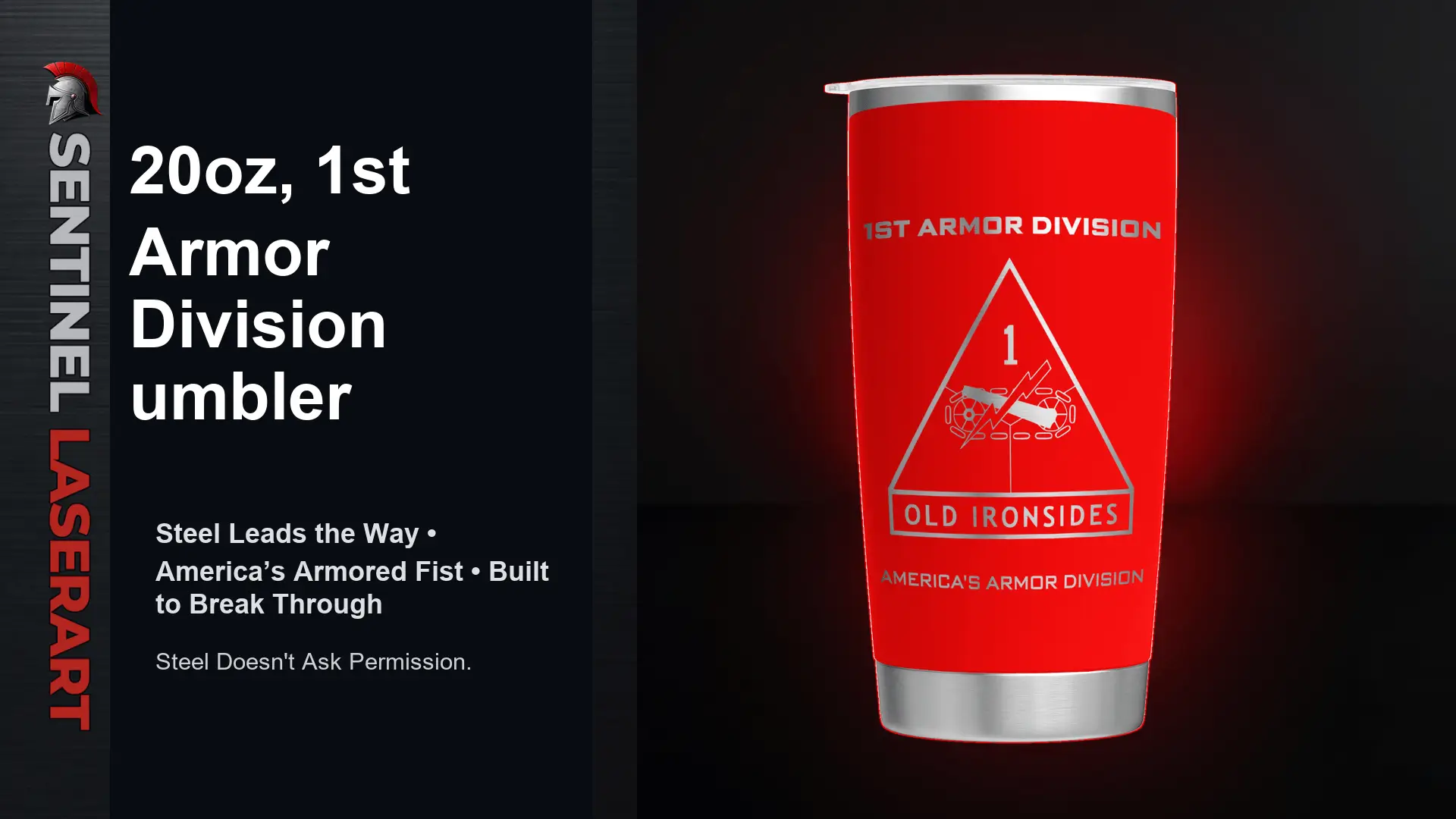 1st Armored Division 20oz Travel Mug - Image 5