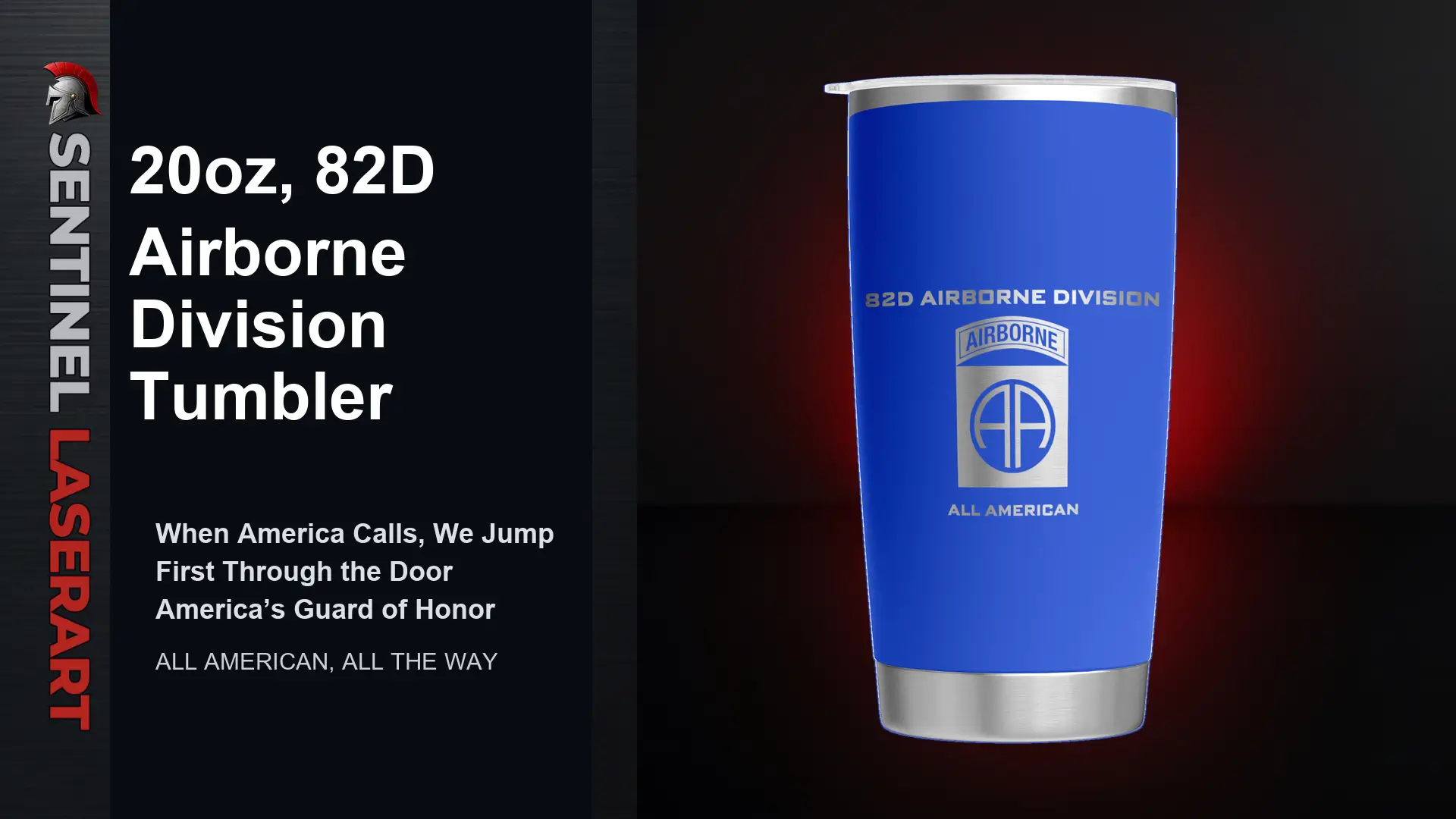 82nd Airborne Division 20oz Travel Mug — "All American" - Image 8