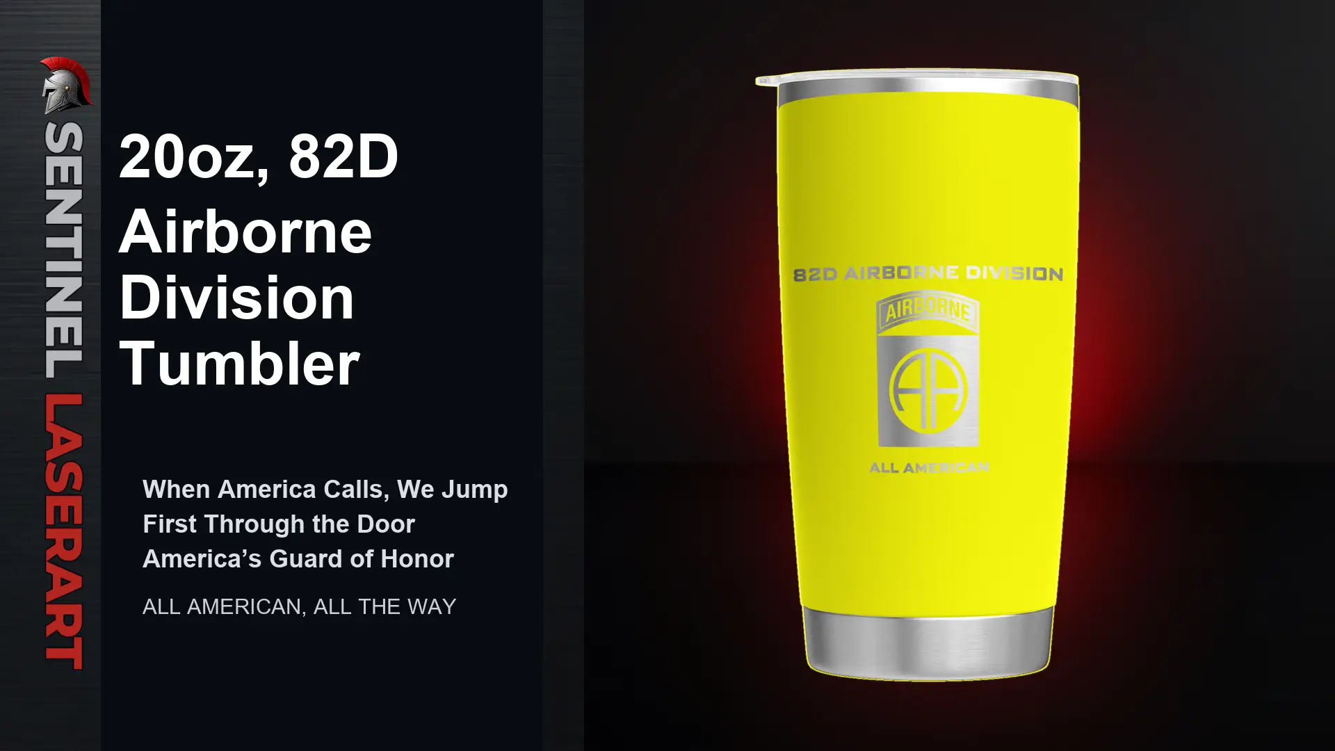 82nd Airborne Division 20oz Travel Mug — "All American" - Image 7