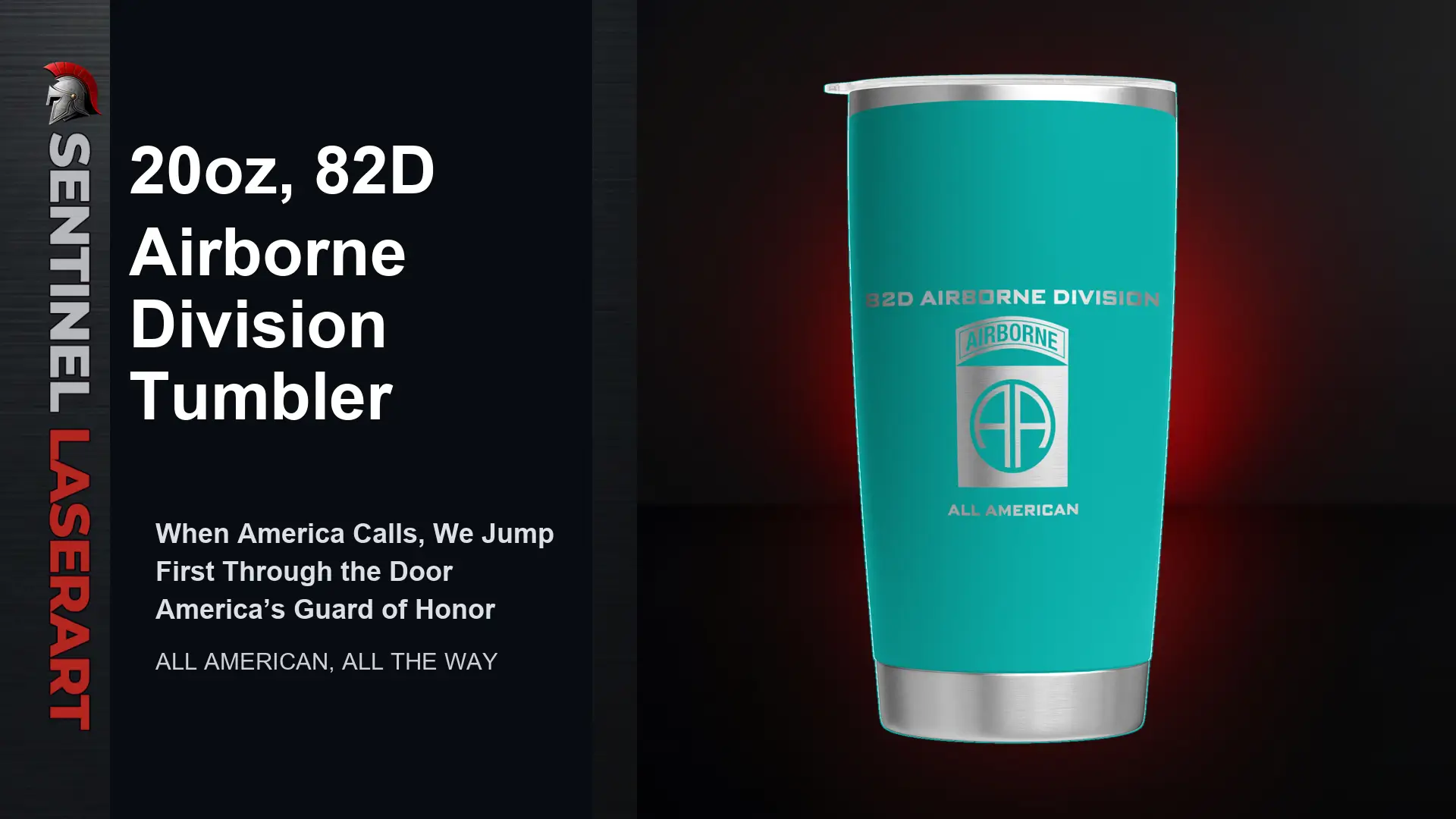 82nd Airborne Division 20oz Travel Mug — "All American" - Image 4