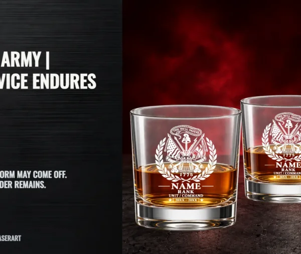 Custom U.S. Army Whiskey Glass