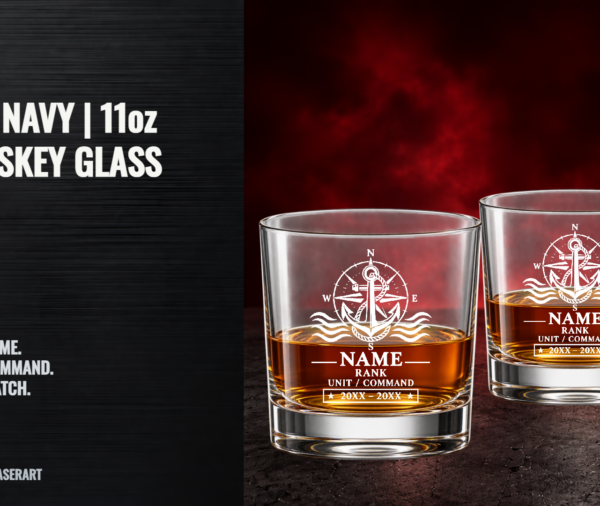 Custom U.S. Navy Whiskey Glass