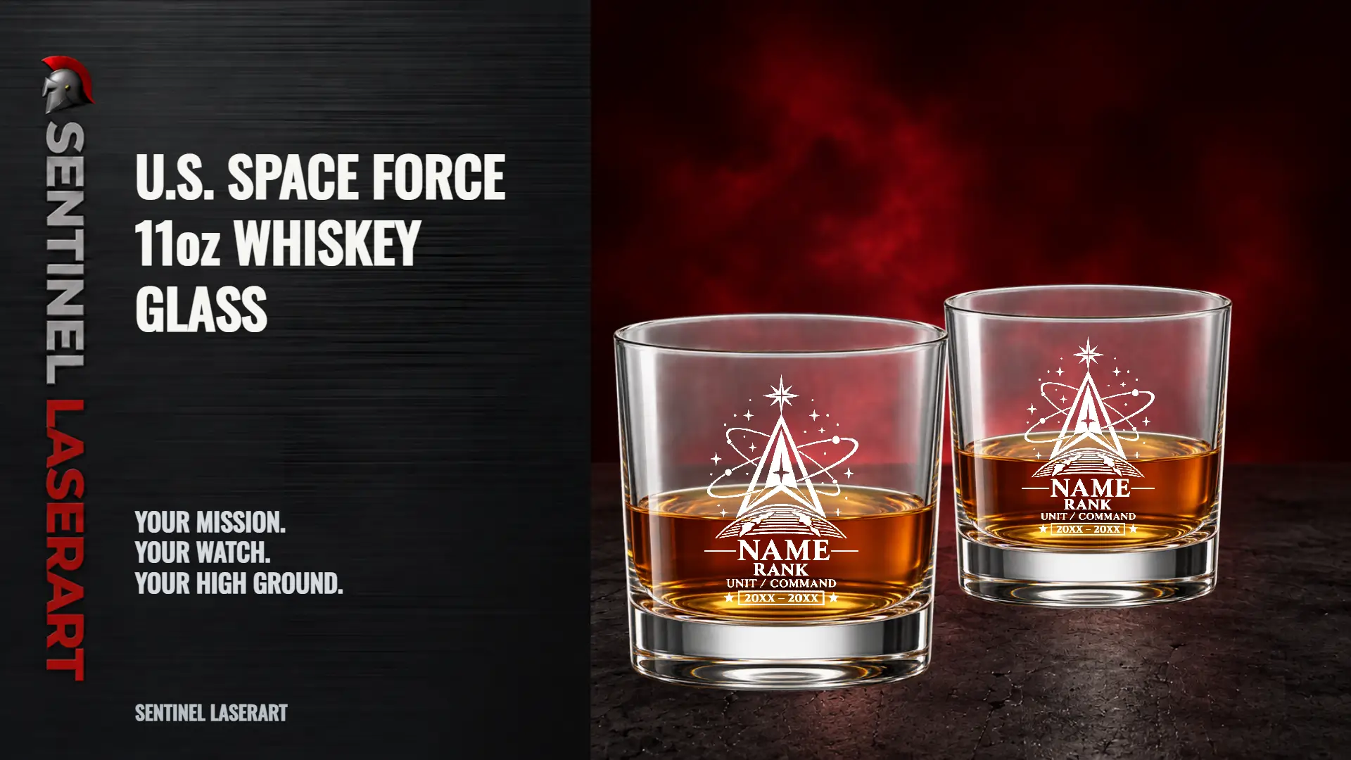 Custom U.S. Space Force Whiskey Glass